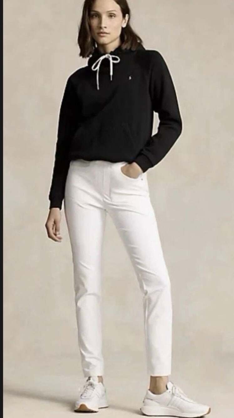 NWT RLX Ralph Lauren Women's White Stretch Athletic Golf Pants Size 4